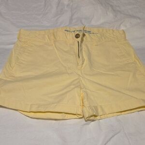 GAP Women's Pale Yellow High-Waist Cotton Shorts